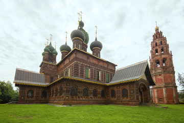 Fototapeta na wymiar Old Church of St. John the Baptist. Close-up on a gloomy July day. Yaroslavl, Golden Ring of Russia