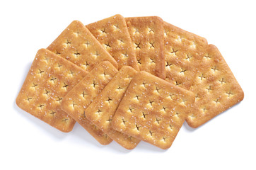 Square crackers on white