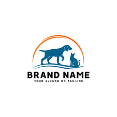 creative logo design Dog and Cat vector template