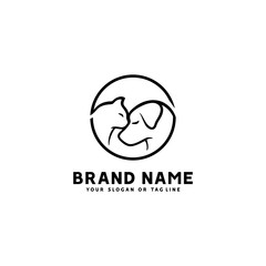 creative logo design Dog and Cat vector template