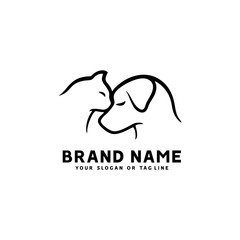 creative logo design Dog and Cat vector template