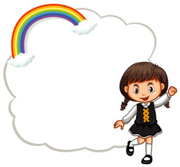 Happy girl and cloud frame