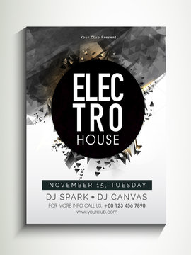 Abstract Template, Banner or Flyer for Music Party.
