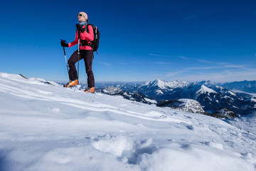 Fototapeta na wymiar Alpine ski touring in Austria