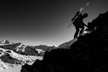 Winter mountaineering in the Alps
