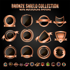 Bronze Shield or Badges Collection Set.