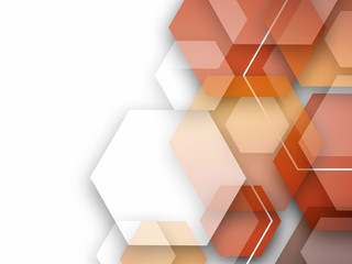 Abstract colorful technical background with hexagon 