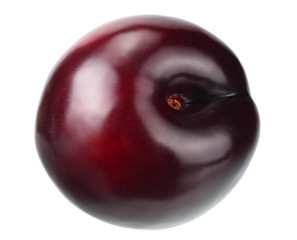 fresh plum fruit isolated on white background