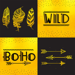 Boho Style Poster, Banner or Flyer design.