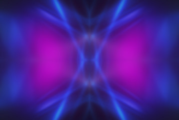 Dark abstract futuristic background. Neon lines glow. Neon lines, shapes. Multi-colored glow,...