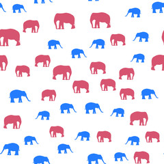 Seamless vector pattern with African Elephants