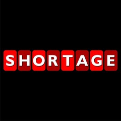 Shortage word isolated on black background