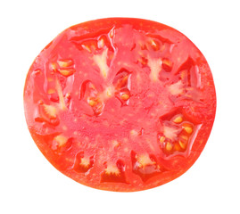 slices of tomato isolated on a white background top view