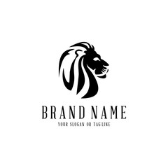lion logo design vector template white background