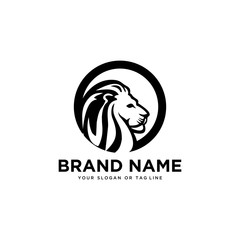 lion logo design vector template white background