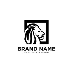 lion logo design vector template white background