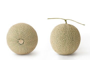 Cantaloupe melon isolated on white background, with clipping path.
