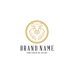lion logo design vector template white background