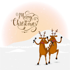Cute Reindeer for Merry Christmas celebration.