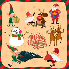 Merry Christmas character set.