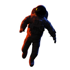 astronaut, spaceman during spacewalk isolated on white background © dottedyeti