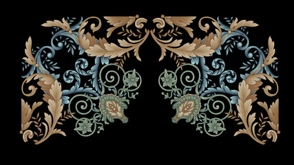 Decorative elegant luxury design.Vintage elements in baroque, rococo style.Design for cover, fabric, textile, wrapping paper .