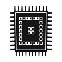 Isolated object of chip and cpu symbol. Graphic of chip and technology stock vector illustration.