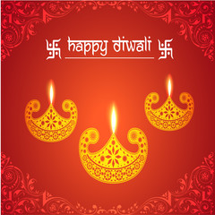 Greeting Card for Happy Diwali celebration.