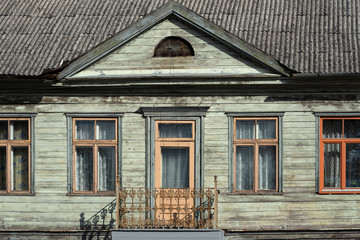 House with balcony and windows.