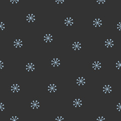 Cute Seamless Pattern with snowflakes on red background