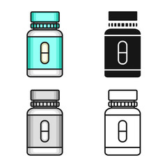 Vector illustration of bottle and container logo. Graphic of bottle and medical stock vector illustration.
