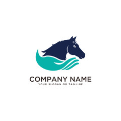 logo design horse care, horse training vector template
