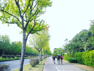 cycling in park