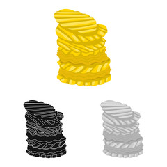 Isolated object of chip and stack icon. Graphic of chip and crunchy vector icon for stock.