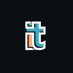 i&t logo initial line geometric