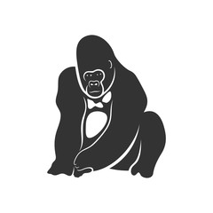 Gorilla Logo Design Vector. King kong logo Template
