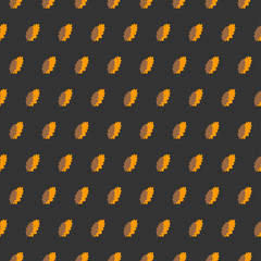 Seamless pattern with autumn leaf on dark background