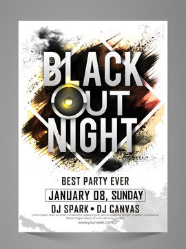 Black Out Night, Stylish Party Celebration Flyer.
