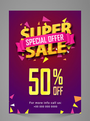 Super Sale Flyer, Poster, Banner or Pamphlet.