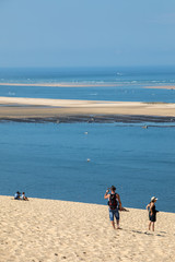 Dune of Pilat, France - September 10,2018: People on the Dune of Pilat, the tallest sand dune in...