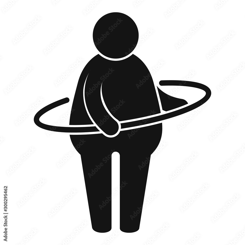 Poster overweight man with circle icon. simple illustration of overweight man with circle vector icon for w