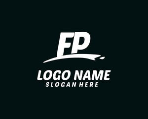 FP Initial with splash logo vector
