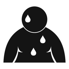 Sweat overweight man icon. Simple illustration of sweat overweight man vector icon for web design isolated on white background