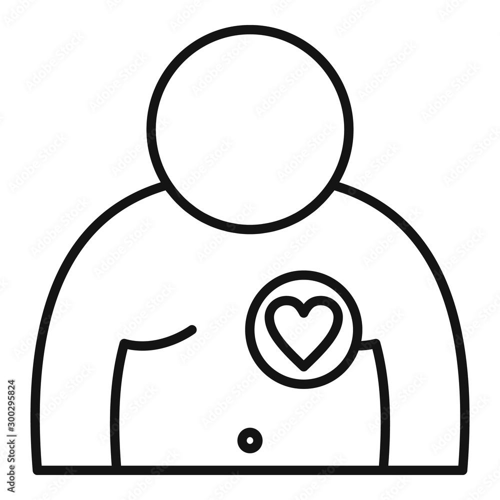 Poster man overweight icon. outline man overweight vector icon for web design isolated on white background