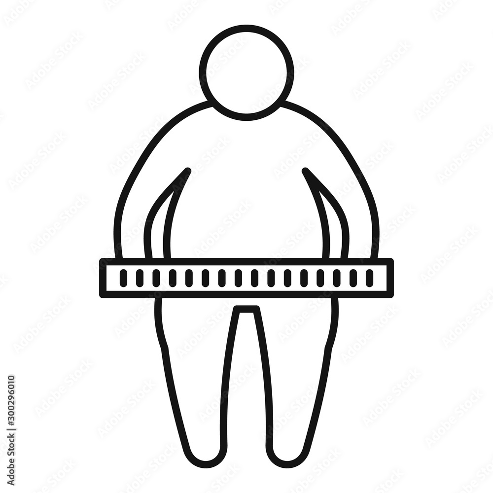 Poster overweight measurement icon. outline overweight measurement vector icon for web design isolated on w