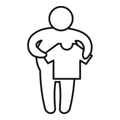 Small size clothes icon. Outline small size clothes vector icon for web design isolated on white background