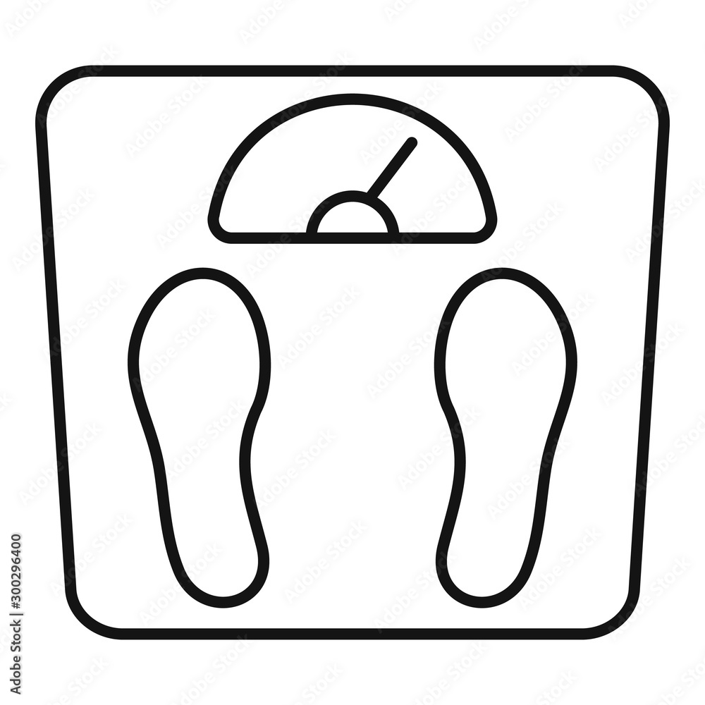 Poster overweight scales icon. outline overweight scales vector icon for web design isolated on white backg