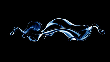 Splash fluid. 3d illustration, 3d rendering.