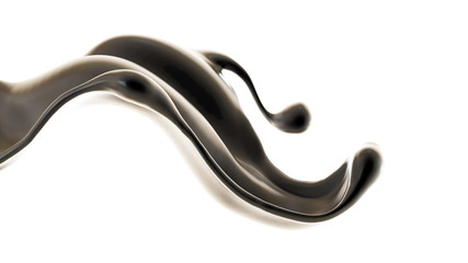 Splash fluid. 3d illustration, 3d rendering.