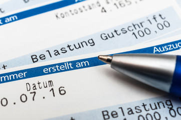 Obraz premium Girokonto Kontoauszüge Bank 
